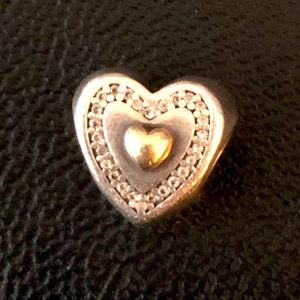 Authentic Pandora Always in My Heart two tone charm / 791523CZ / GUC